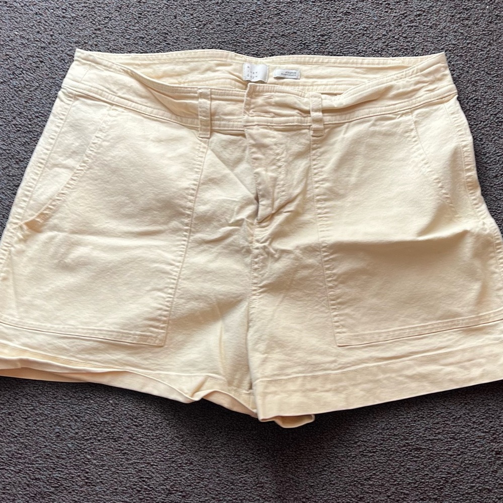 High rise yellow shorts